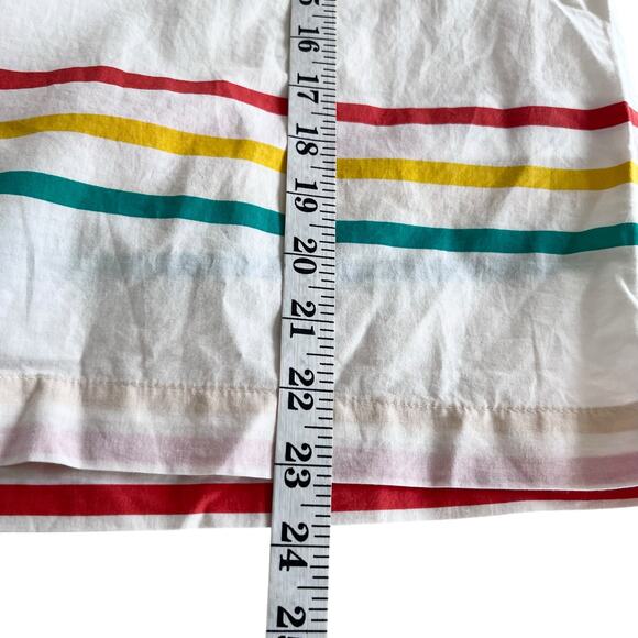 The Animals Observatory Girls Ecru Lamb Multi Striped Short Sleeve Blouse sz 12 - Picture 6 of 6